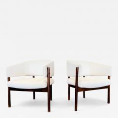 Jorge Zalszupin Pair of Senior Armchairs in Rosewood Suede Jorge Zalszupin 1960s - 4374554