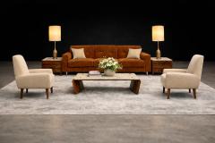 Jorge Zalszupin Pullman Sofa in Burnt Caramel Mohair with Brazilian Rosewood Buttons - 4531158