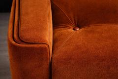 Jorge Zalszupin Pullman Sofa in Burnt Caramel Mohair with Brazilian Rosewood Buttons - 4531160