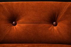 Jorge Zalszupin Pullman Sofa in Burnt Caramel Mohair with Brazilian Rosewood Buttons - 4531161