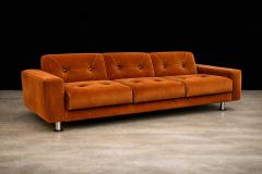 Jorge Zalszupin Pullman Sofa in Burnt Caramel Mohair with Brazilian Rosewood Buttons - 4531163