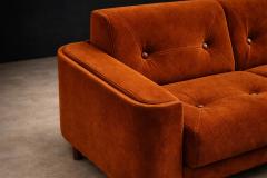 Jorge Zalszupin Pullman Sofa in Burnt Caramel Mohair with Brazilian Rosewood Buttons - 4531165