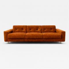 Jorge Zalszupin Pullman Sofa in Burnt Caramel Mohair with Brazilian Rosewood Buttons - 4538941