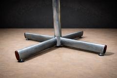 Jorge Zalszupin Round Dining Table in Hardwood and Metal Jorge Zalszupin 1960s - 4542471