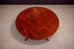 Jorge Zalszupin Round Dining Table in Hardwood and Metal Jorge Zalszupin 1960s - 4542475