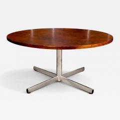 Jorge Zalszupin Round Dining Table in Hardwood and Metal Jorge Zalszupin 1960s - 4545951