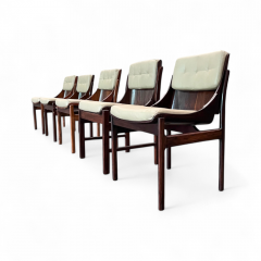 Jorge Zalszupin Set of 5 Chairs in Rosewood Leather Jorge Zalszupin 1960s Lot 114 158 378 - 4351295