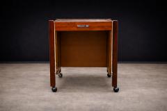 Jorge Zalszupin Side Table with Drawers Wheels in Hardwood Jorge Zalszupin 1960s - 4636004