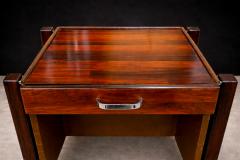 Jorge Zalszupin Side Table with Drawers Wheels in Hardwood Jorge Zalszupin 1960s - 4636012