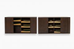 Jorgen Clausen Floating Tambour Door Cabinets by Jorgen Clausen Denmark 1950s - 1466051