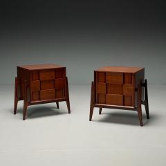 Jorgen Clausen Jorgen Clausen Danish Mid Century Modern Sculptural Nightstands Teak 1960s - 3929413