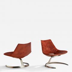 Jorgen Kastholm Preben Fabricius Lounge Chairs in Leather Denmark 1960s - 4785006