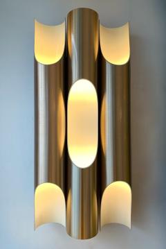 Jorgen Mogensen Pair of Maxi Fuga Sconces Gilt Metal by Komulainen for Raak Amsterdam 1970s - 1177519