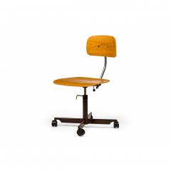 Jorgen Rasmussen J rgen Rasmussen for Kevi Danish Mid Century Teak Bentwood Swiveling Task Chai - 4729095
