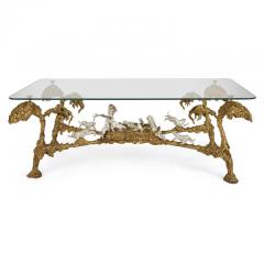 Jos Maria David Contemporary gilt and silvered bronze animalier coffee table - 3488782