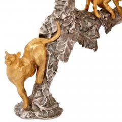 Jos Maria David Modern silvered and gilt bronze animalier coffee table by JM David - 3302752