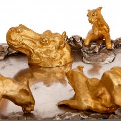 Jos Maria David Modern silvered and gilt bronze animalier coffee table by JM David - 3302755