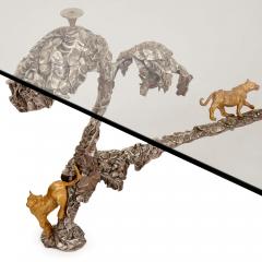 Jos Maria David Modern silvered and gilt bronze animalier coffee table by JM David - 3302756