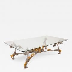 Jos Maria David Modern silvered and gilt bronze animalier coffee table by JM David - 3304527