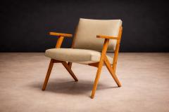 Jos Zanine Caldas Armchair in Beige Faux Leather Jose Zanine Caldas 1950s - 4544757