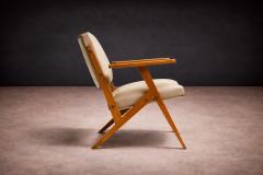 Jos Zanine Caldas Armchair in Beige Faux Leather Jose Zanine Caldas 1950s - 4544758