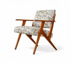 Jos Zanine Caldas Armchair in Wood Floral Fabric Jose Zanine Caldas 1950s Lot 147 - 4351570