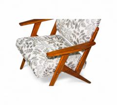 Jos Zanine Caldas Armchair in Wood Floral Fabric Jose Zanine Caldas 1950s Lot 147 - 4351574