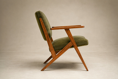 Jos Zanine Caldas Brazilian Modern Armchair by Jos Zanine in Pau Marfim Dedar Velvet - 4736746