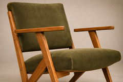 Jos Zanine Caldas Brazilian Modern Armchair by Jos Zanine in Pau Marfim Dedar Velvet - 4736747