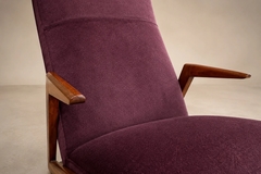 Jos Zanine Caldas Brazilian Modern Imbuia Wood Mohair Lounge Armchair Att Jos Zanine Caldas - 4707670