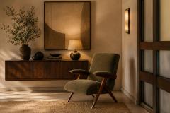 Jos Zanine Caldas Jos Zanine Caldas Z Armchair in Pau Marfim and Olive Mohair - 4597033
