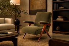 Jos Zanine Caldas Jos Zanine Caldas Z Armchair in Pau Marfim and Olive Mohair - 4597043