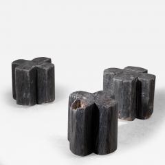 Jos Zanine Caldas Set of 3 Zanine Caldas cruciform wooden stools - 3149639