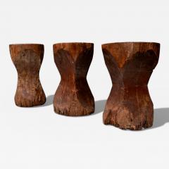 Jos Zanine Caldas Set of Three Stools in Pequi Hardwood Jose Zanine Caldas 1970s - 4559864