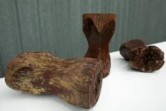 Jos Zanine Caldas Set of Three Stools in Pequi Hardwood by Jose Zanine Caldas 1970s - 3298970