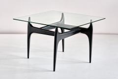 Jos de Mey Jos De Mey Coffee Table in Black Lacquered Wood Luxus Kortrijk Belgium 1957 - 1901112