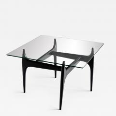 Jos de Mey Jos De Mey Coffee Table in Black Lacquered Wood Luxus Kortrijk Belgium 1957 - 1901839