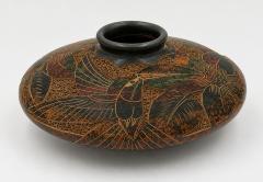 Jose Guerrero Nicaraguan Carved Hummingbird Studio Art Pottery Vessel by Jose Guerrero - 4734750
