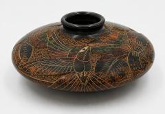 Jose Guerrero Nicaraguan Carved Hummingbird Studio Art Pottery Vessel by Jose Guerrero - 4734751