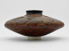 Jose Guerrero Nicaraguan Carved Hummingbird Studio Art Pottery Vessel by Jose Guerrero - 4734752