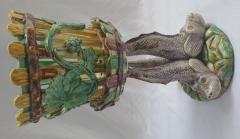Jose alves Cunha Palissy Majolica portuguese base with vase support  - 4540905