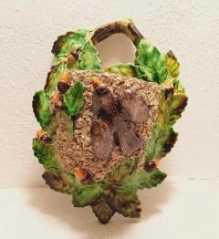 Jose alves Cunha Portuguese Palissy majolica wall planter Quality and beautiful piece  - 4577124