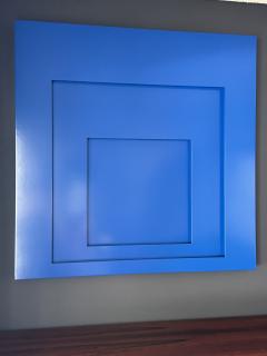 Josef Albers Blue No5 Sculpture in High Gloss Lacquer - 3134582