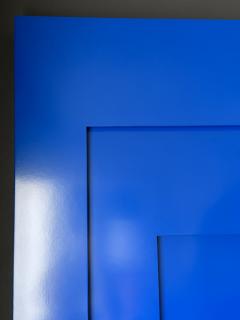 Josef Albers Blue No5 Sculpture in High Gloss Lacquer - 3134586