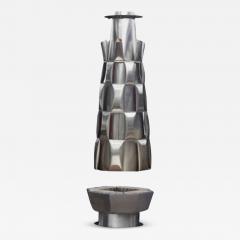 Josef Ciesla Stainless steel central fireplace from Josef Ciesla France 1970 - 917349