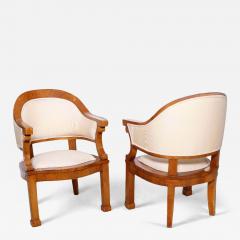 Josef Danhauser Pair of Biedermeier Cherrywood Armchairs Attr to Joseph Danhauser - 4603404