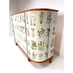 Josef Frank 1940s Swedish Cabinet With Nordens Flora Illustrations - 4469439