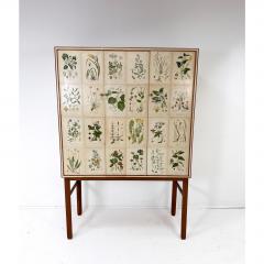 Josef Frank 1950 s Swedish Cabinet With Nordens Flora Illustrations - 4788686