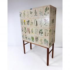 Josef Frank 1950 s Swedish Cabinet With Nordens Flora Illustrations - 4788690