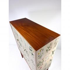 Josef Frank 1950 s Swedish Cabinet With Nordens Flora Illustrations - 4788694